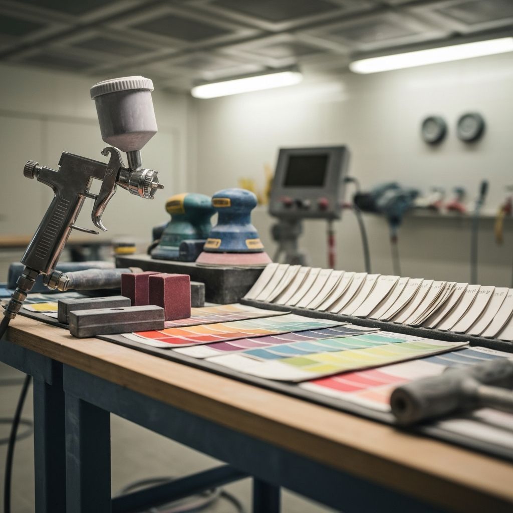 Professional smash repair tools and equipment in the Werribee Accident Smash Repairs workshop